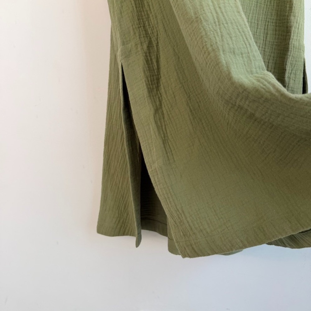 Soft Surroundings Textured Cotton Gauze Maxi Dress XS Modest Boho Earthy - Picture 10 of 12